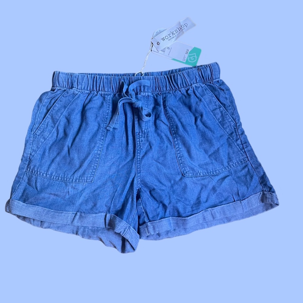 Workshop brand soft denim jeans shorts. They’re new with tags & retails for $48